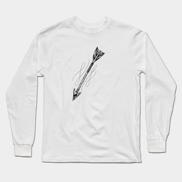 Lone Arrow Long Sleeve T-Shirt by InkedinRed